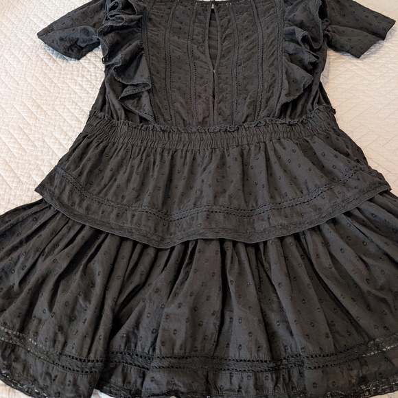 LoveShackFancy Black Ruffled Mini Dress - Picture 8 of 11